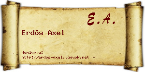 Erdős Axel névjegykártya